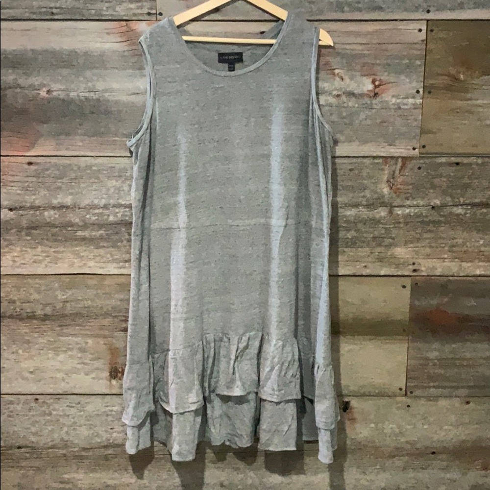 Lane Bryant Gray Ruffle Sleeveless Dress